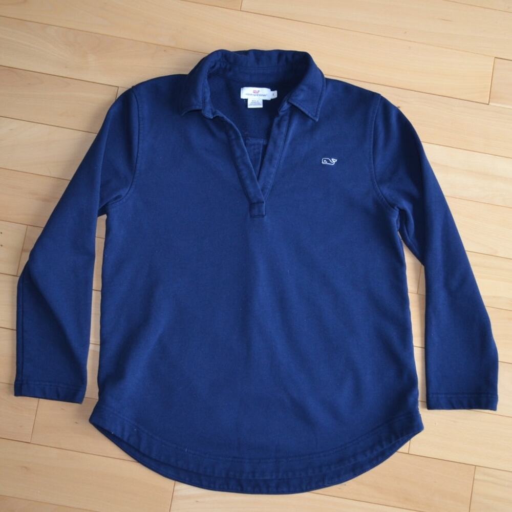Vineyard Vines Long Sleeve Polo Shirt Navy Blue Size Small